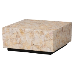 bali & pari Fraley Capiz Shell Coffee Table with Plinth Base Baxton Studio restaurant furniture, hotel furniture, commercial furniture, wholesale living room furniture, wholesale coffee table, classic coffee table